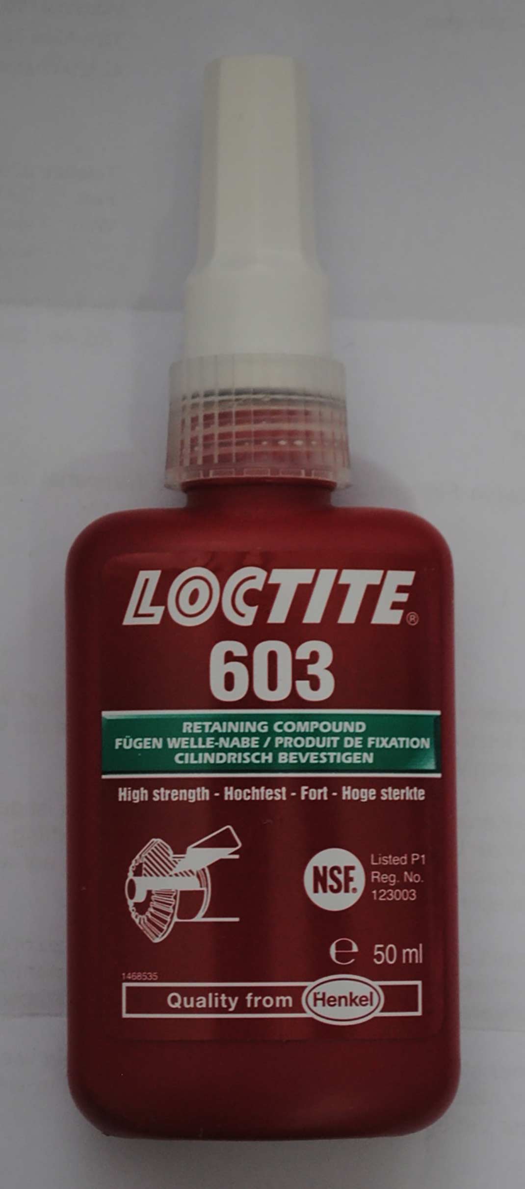 Loctite 603 (für Temperaturen bis 150°C - Spalt bis 0,1 mm)
