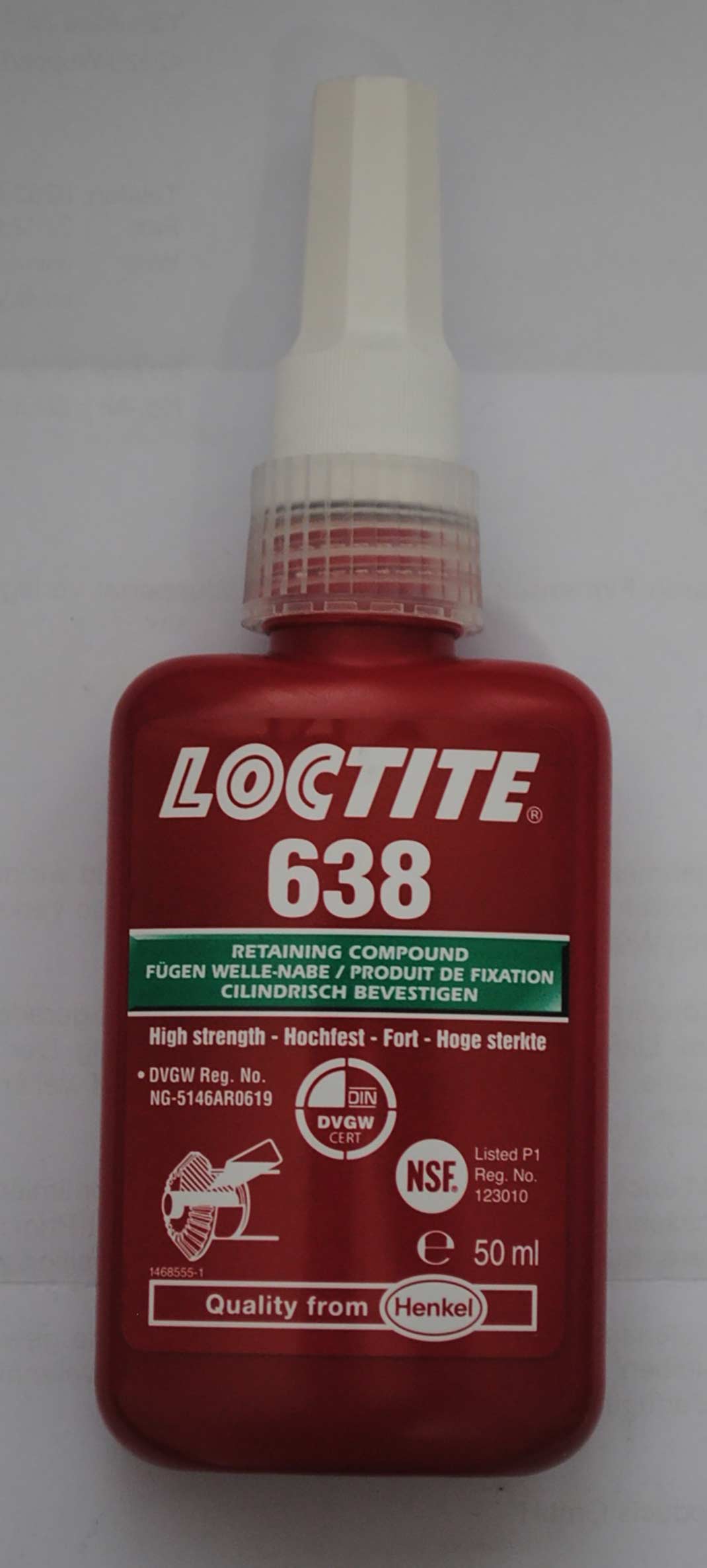 Loctite 638 (für Temperaturen bis 150°C - Spalt bis 0,25mm)